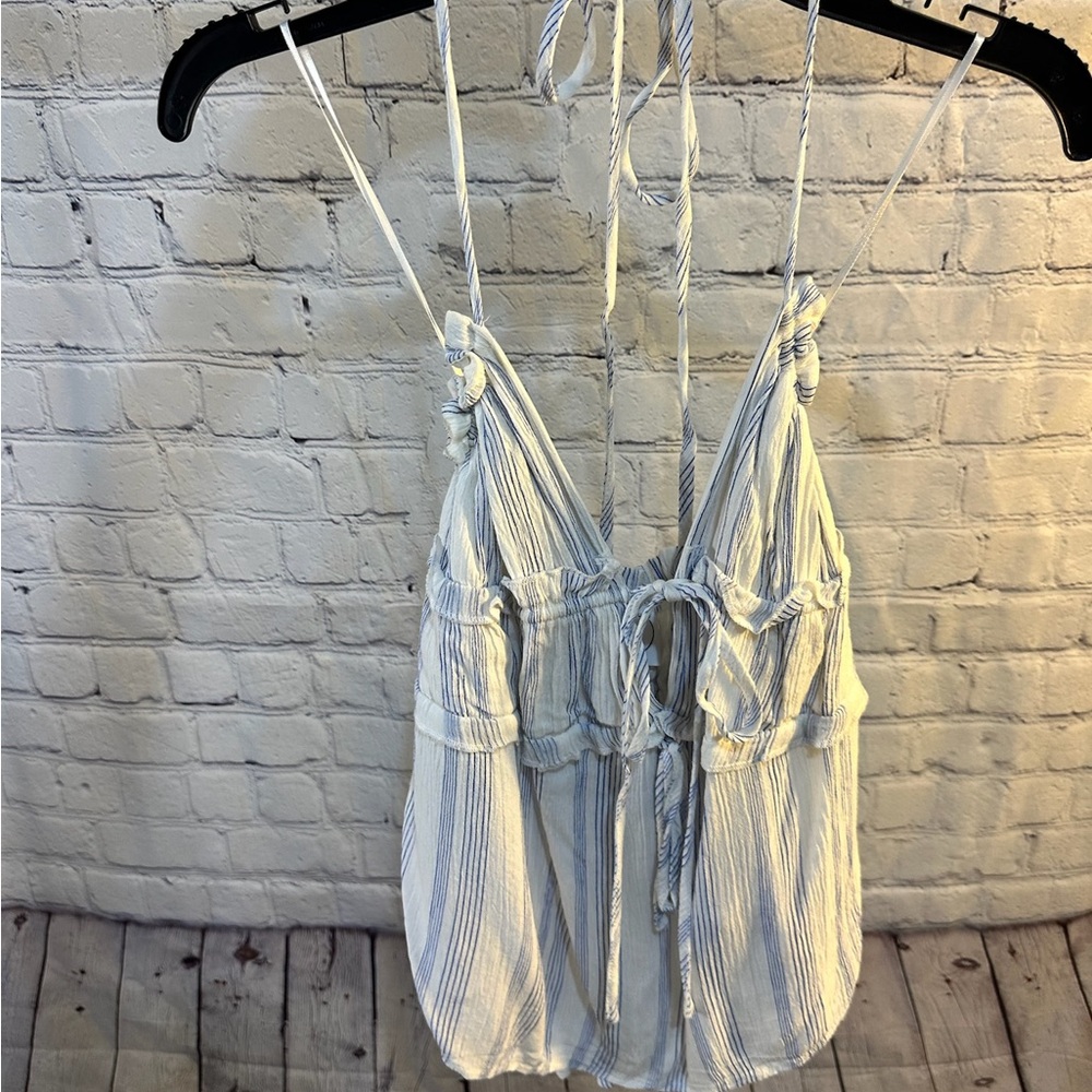 Striped Blue and White Women's Top